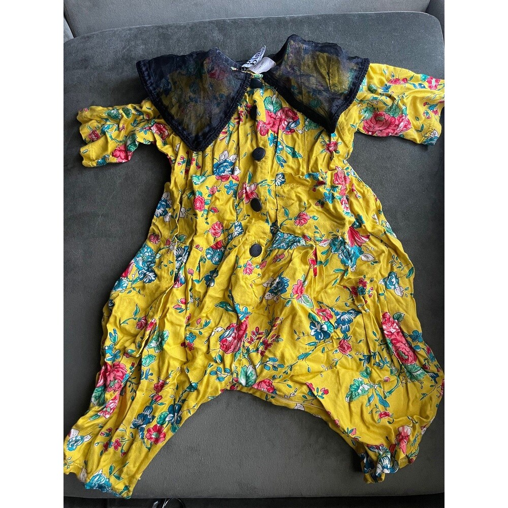 Vintage Floral and Lace Romper